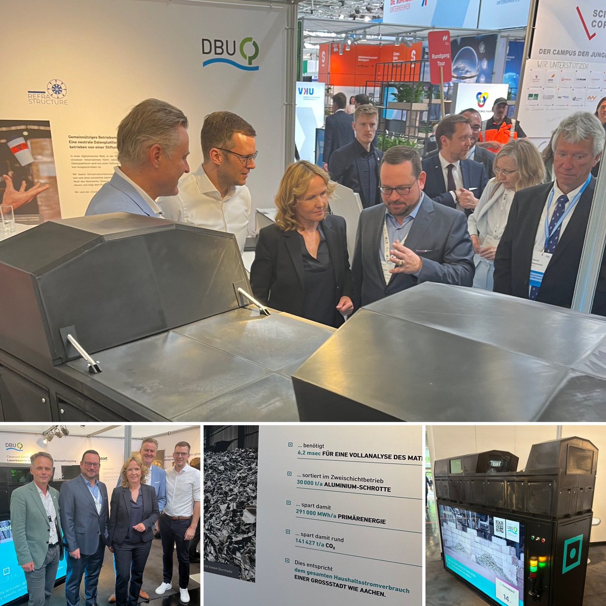 alexbonde's tweet photo. #IFAT. Innovative Technologie mit erheblichem Potentiale für #Energie-/ #Rohstoffeffizienz und #Klimaschutz: neuen Demonstrator für laserbasierte Sortiertechnologie vom #DBUprojekt-Partner #cleansort für Umweltministerin @SteffiLemke präsentiert.
#CircularEconomy #CleanLaser https://t.co/55m8KynWdd