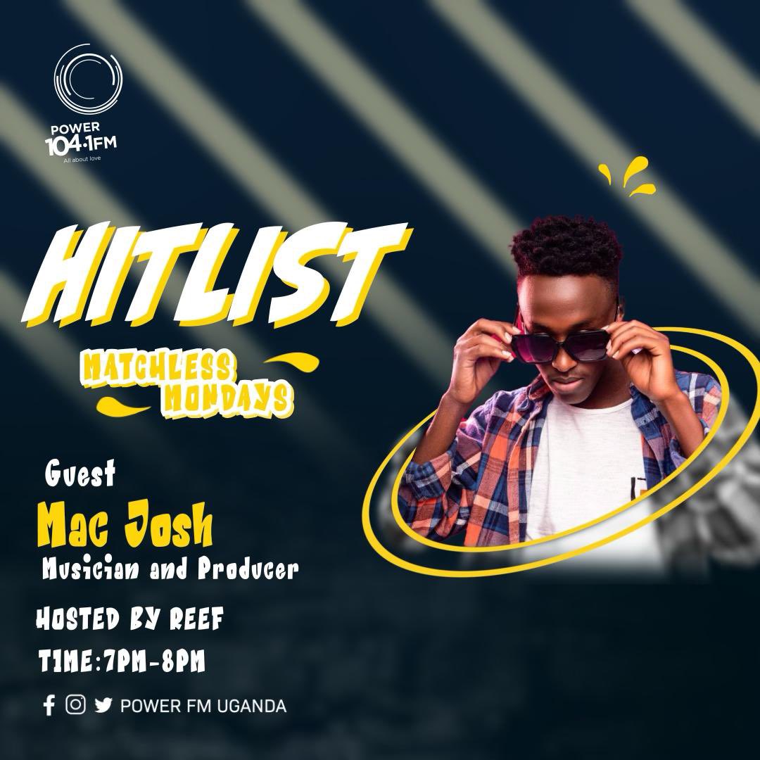 It’s another MCM type of Monday on #HitlistUg and @Reef_Sserwadda will be premiering @iam_macjosh’s new work of art titled ‘Tewali’! Your evening’s about to get really good! #AllAboutLove