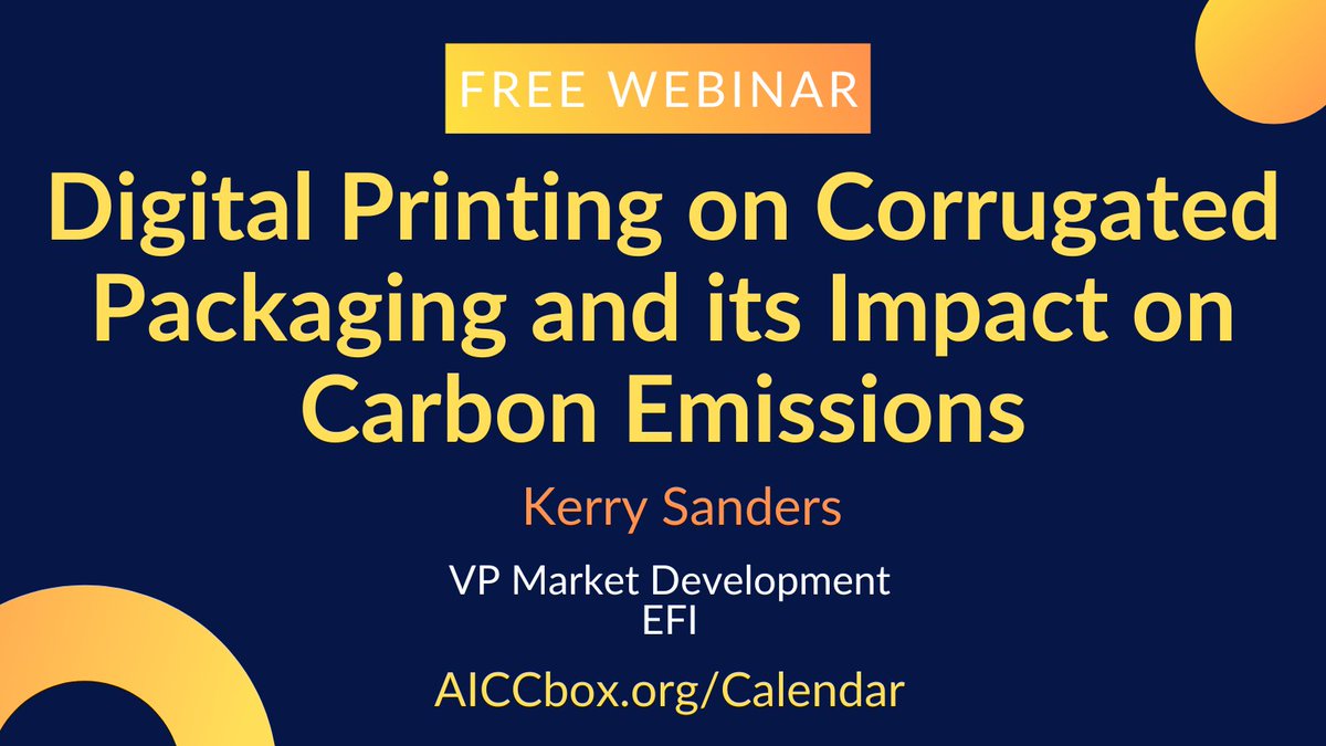 Don't miss "Digital Printing on Corrugated Packaging and its Impact on Carbon Emissions"! Join us on June 13 for insights into sustainable packaging. Free for AICC Members!
aiccbox.org/events/EventDe…

Created with the support of AICC Education Investor EFIprint.