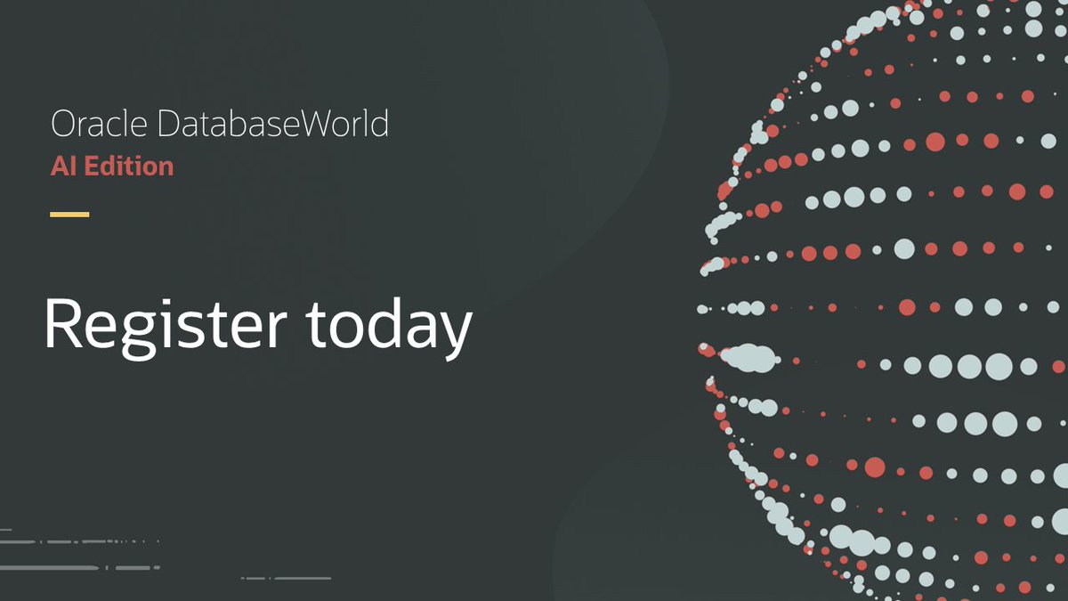 We’re one day away from Oracle DatabaseWorld AI Edition! Learn how #AI can enhance your data-driven decisions: social.ora.cl/6013jxct3