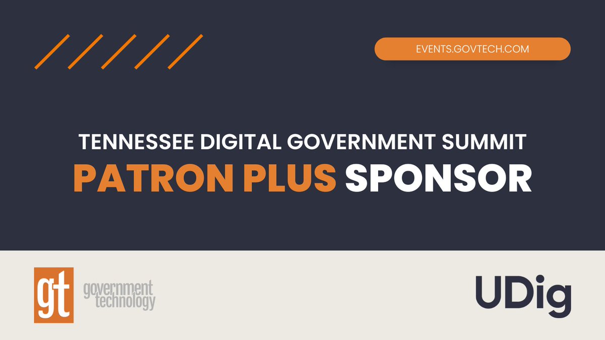 UDigTech's tweet image. We are excited to be sponsoring the Tennessee Digital Government Summit this year!

#GovernmentTech #TennesseeDigitalSummit