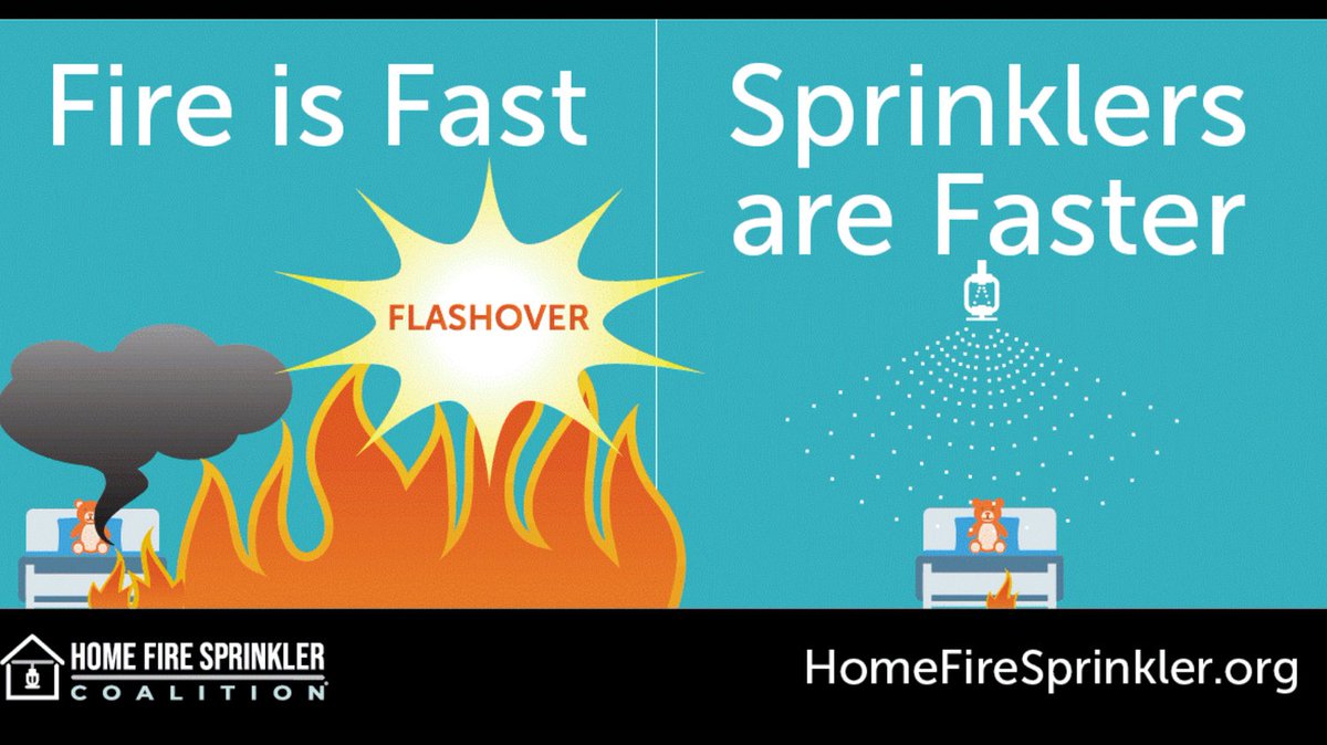 Fire Sprinklers Can Stop a Fire in Less than 1.5 Minutes. For more info, visit homefiresprinkler.org #HomeFireSprinklerWeek