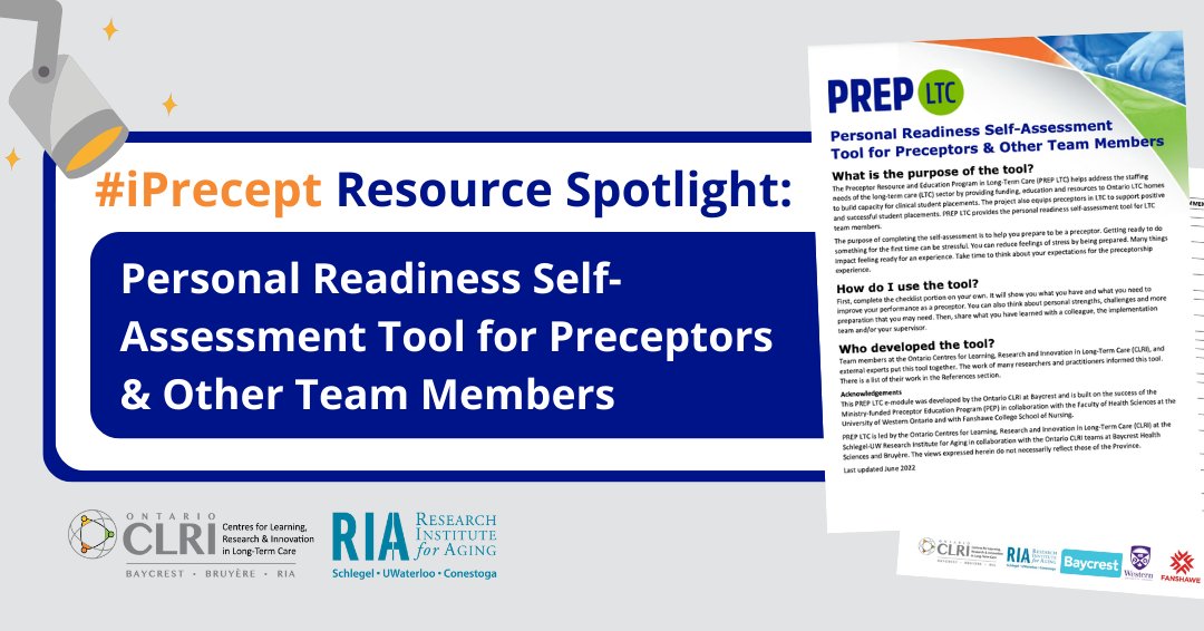 #iPrecept resource spotlight! 👇 This resource from PREP LTC can help you assess your strengths as a preceptor and identify areas for improvement. Check it out: ow.ly/EGcu50QnCfi