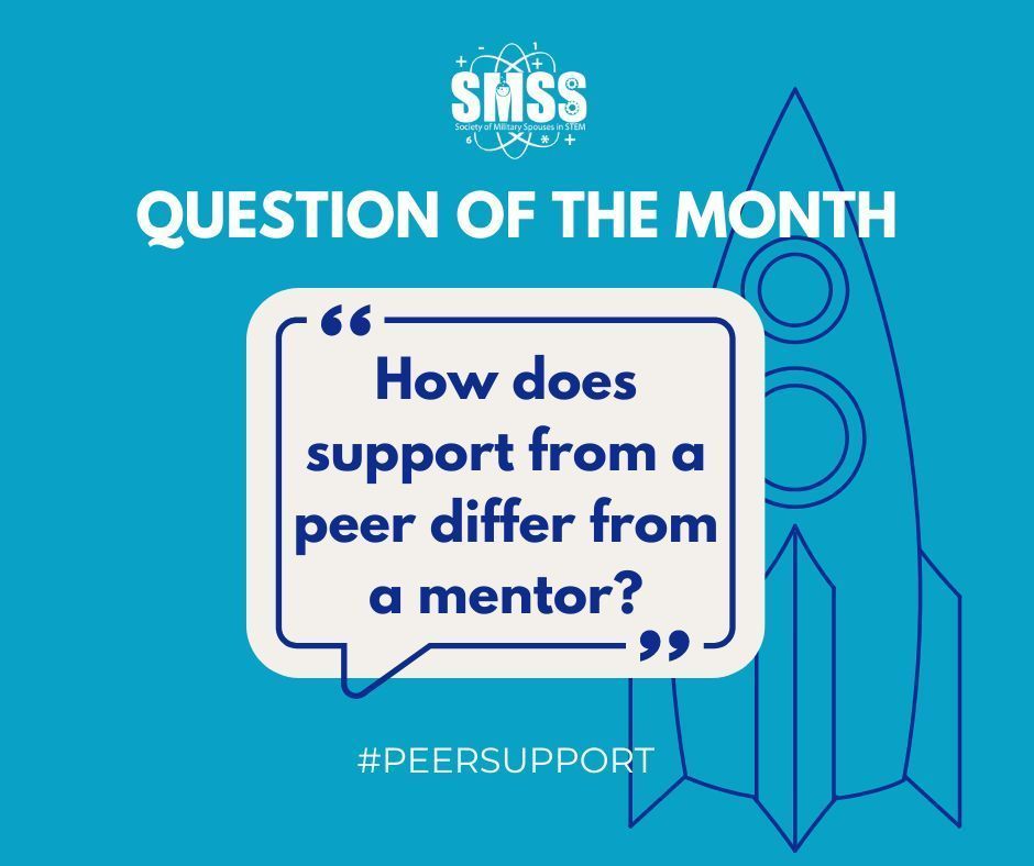 How does support from a peer differ from a mentor? 

SMSS members can also chat #QOTM on Slack: 
app.slack.com/client/T04JER6…
#STEM #PeerSupport