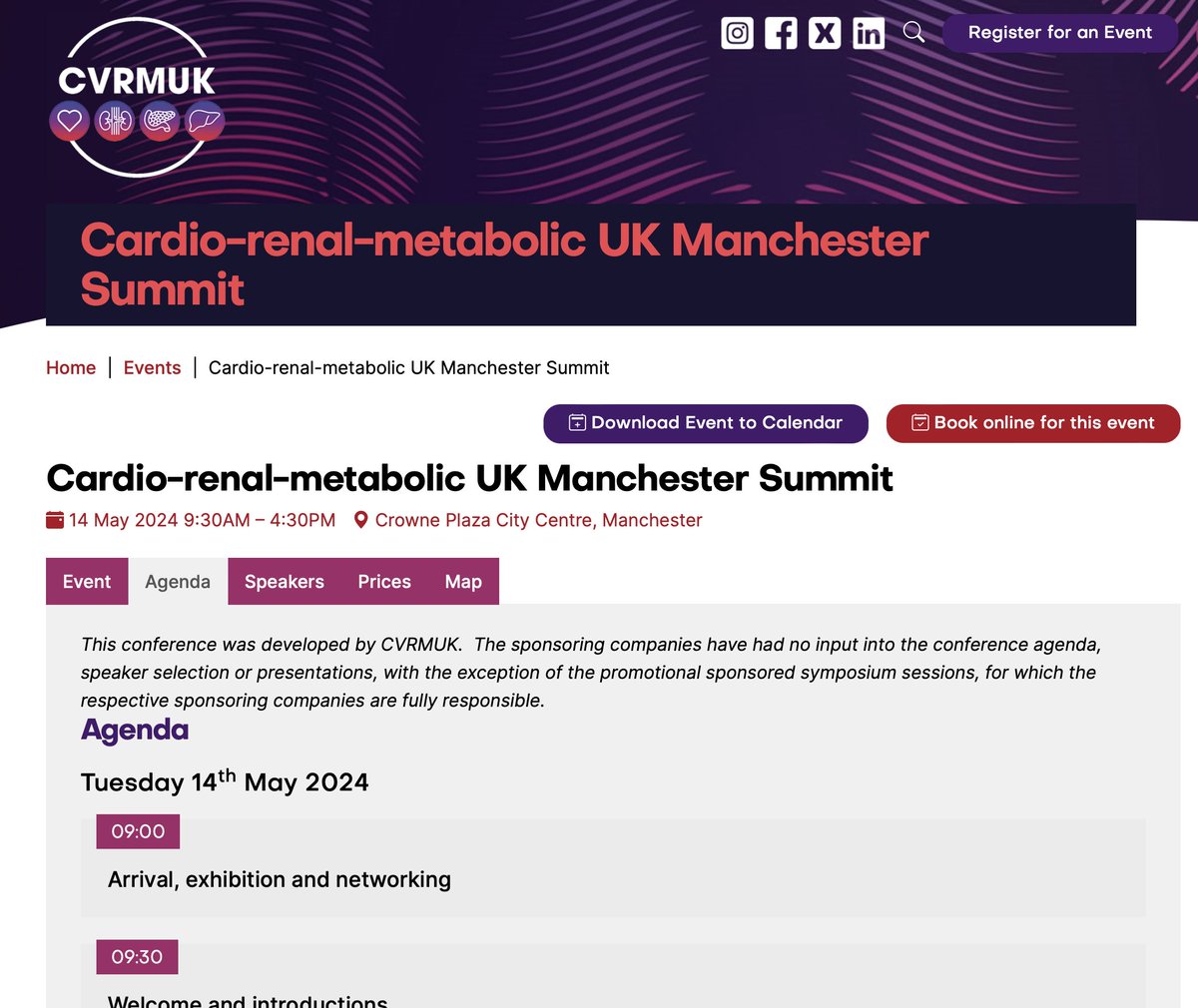 En route to @CVRMUK Manchester summit!

We've another fantastic & wide-ranging agenda covering health inequalities in #CVRM, approaches to #lifestylemedicine & sex & gender in #CVRM care

I'm speaking on #MASLD & also the intersection of sleep & #CVRM

cvrmuk.com/events/35/card…