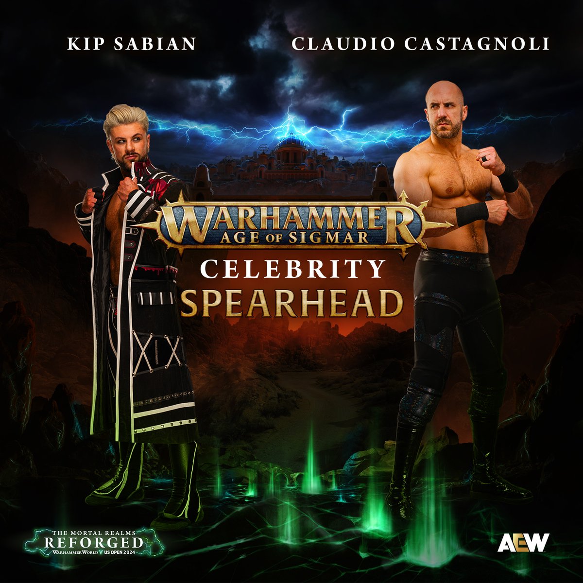 Warhammer Official (@warhammer) on Twitter photo @aew stars Claudio Castagnoli and Kip Sabian clash for the Spearhead Championship, yes-yes! Join us to see these stars perform the Sigmar suplex and the Warpstone wristlock at the Arlington eSports Stadium.
bit.ly/4bbLJIU #AOSReforged #WarhammerOpen <a href="/AEW/">All Elite Wrestling</a> @aew stars Claudio Castagnoli and Kip Sabian clash for the Spearhead Championship, yes-yes! Join us to see these stars perform the Sigmar suplex and the Warpstone wristlock at the Arlington eSports Stadium.
bit.ly/4bbLJIU #AOSReforged #WarhammerOpen <a href="/AEW/">All Elite Wrestling</a>