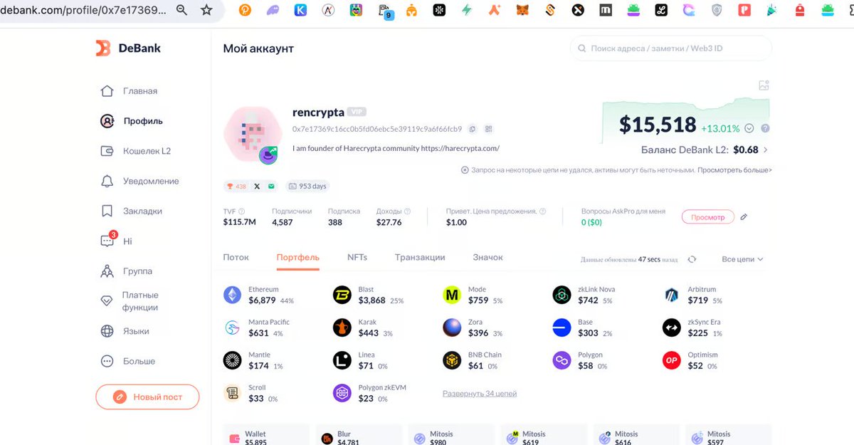 GD! <a href="/DeBankDeFi/">DeBank</a> 

438 rank 

Will I be able to reach the top 100?