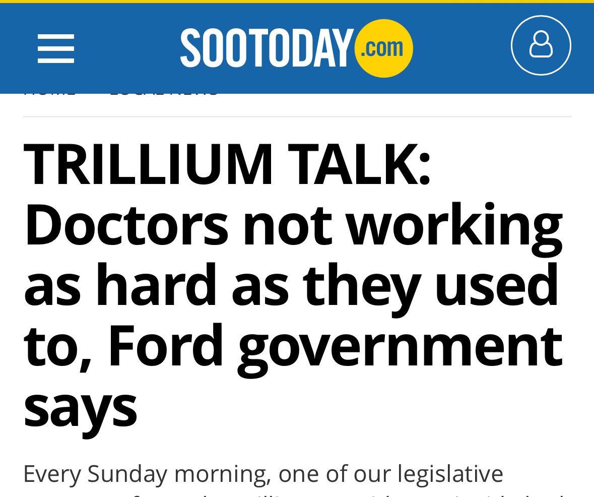 Hey @fordnation @SylviaJonesMPP 
In the past 2wks (336h) I spent 300 hours on ER call then drove 6h home. Tomorrow I will drive 13h then be on ER call for 24h again. 
How much harder do you suggest I work? 
Healthcare system is surviving by personal sacrifice.
Action is needed!