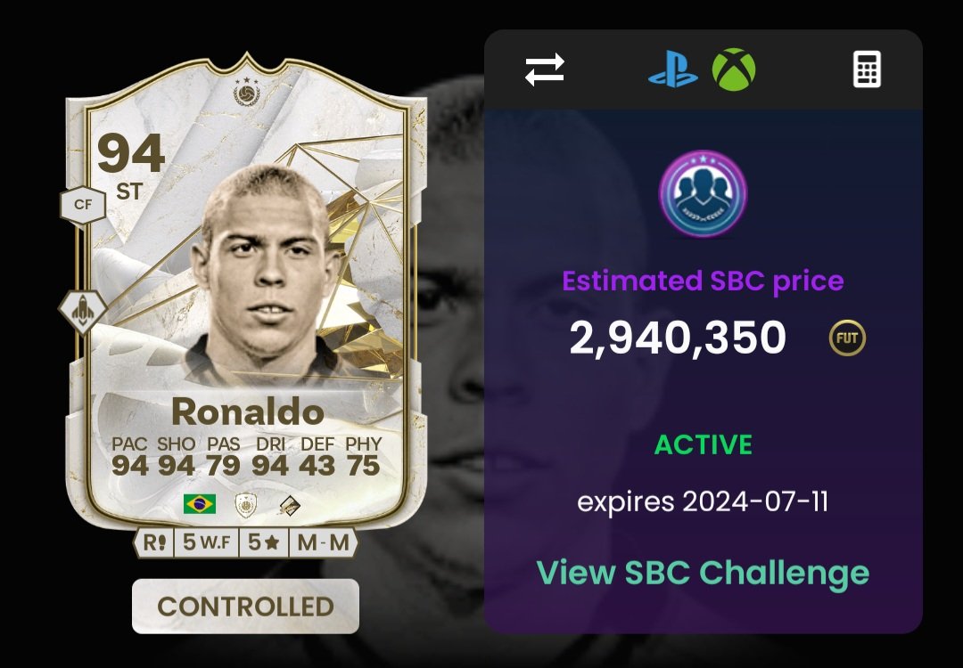 Sorry, kinda off with all the FIFA content, EVOs etc atm Just seen this R9 being out for some days R9 > Hamm, 4 weeks in the TOTS promo & Base R9 is still a T3-5 ST Also its almost June, u gotta complete 27 SQUADS / 3M coins 💀 Imo, this SBC should be max 1.8-2M