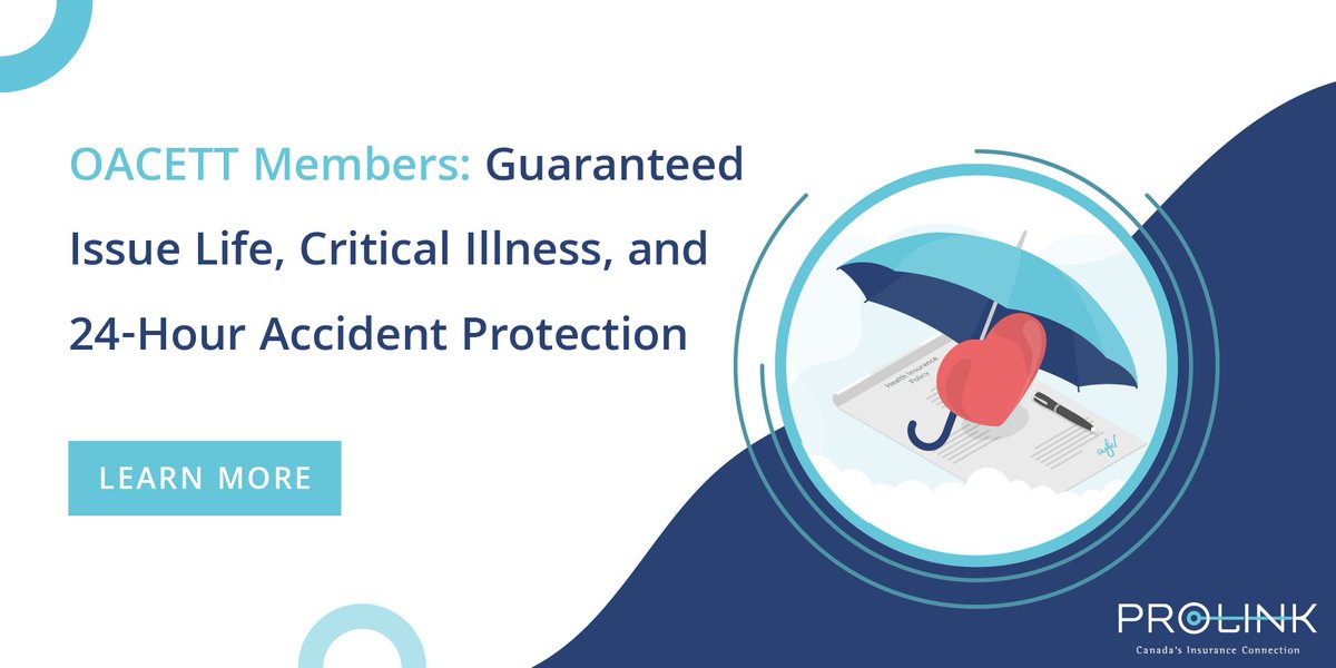 #OACETT is pleased to announce we have partnered with Prolink to offer members exclusive rates on Life, Critical Illness, and 24-hour Accident Protection.

To learn more about the plans available, including coverage and premiums  👉 bit.ly/44xVEG9