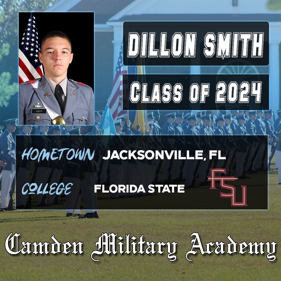 Congratulations to Cadet Dillon Smith! #camdenmilitary #seniorspotlight