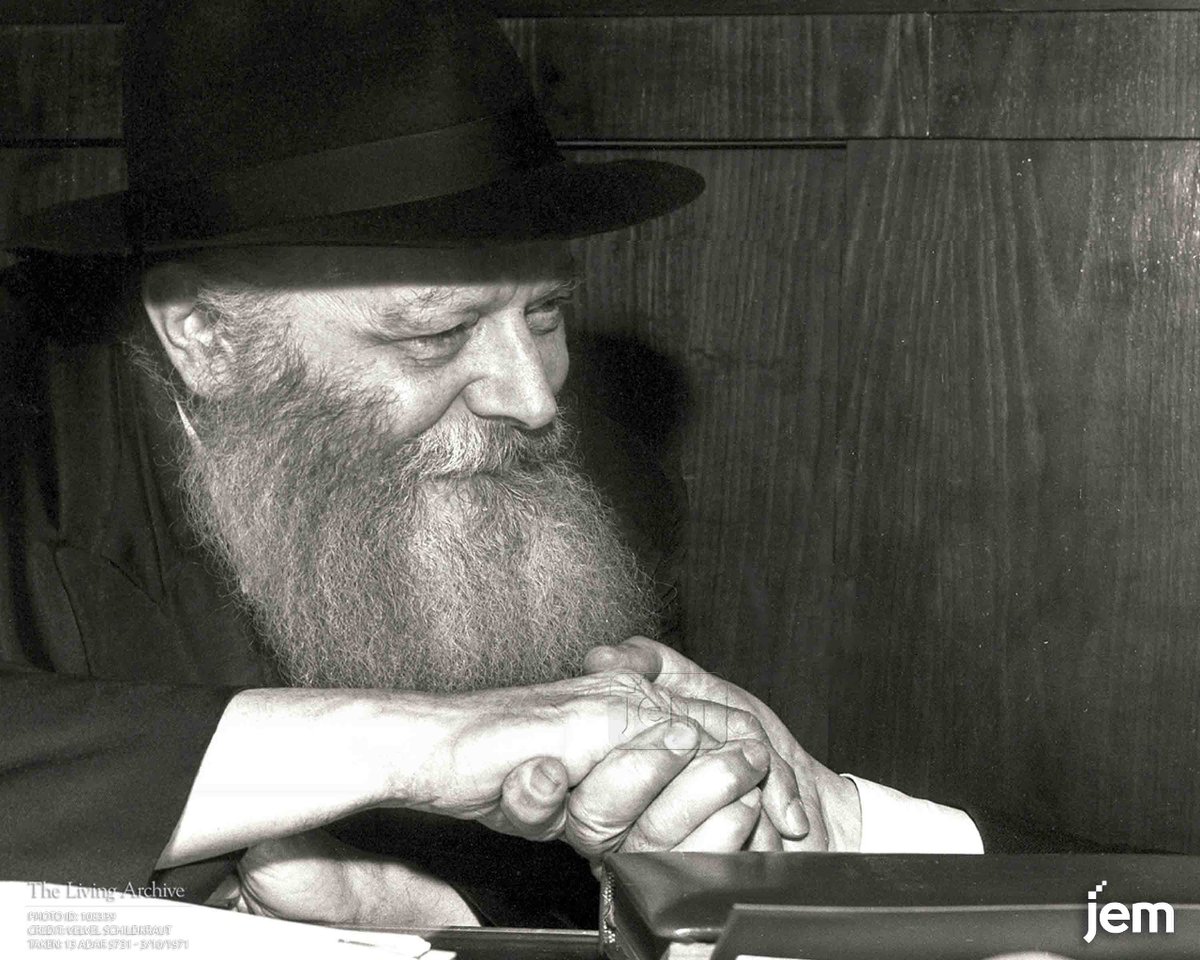 The Rebbe shakes hands with the president of Israel, Zalman Shazar when he came to visit the Rebbe in 770 on Purim, 1971.