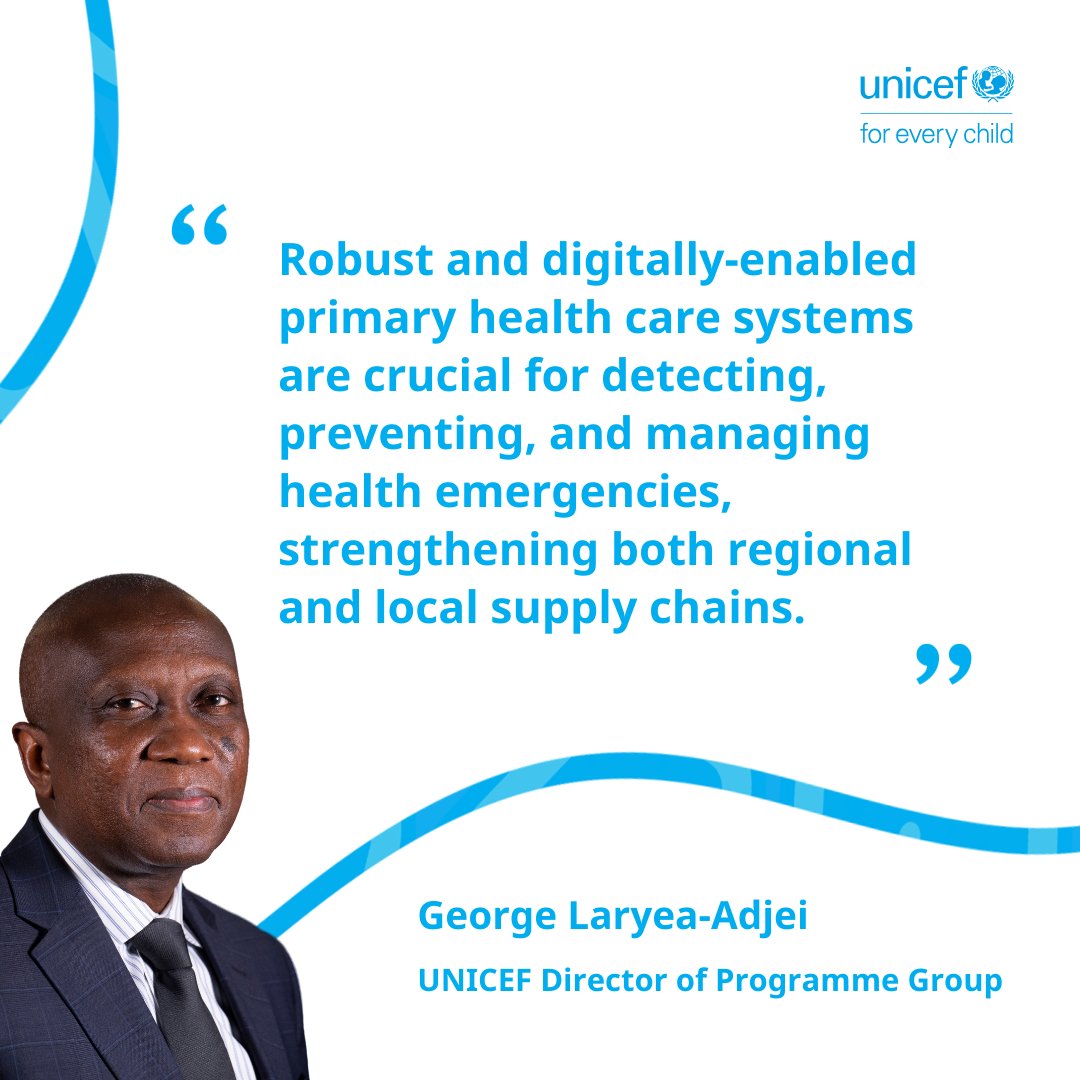 Closing remarks from @G_LaryeaAdjei, Director of the Program Group, in Addis Ababa: @AfricaCDC & @UNICEF reaffirm our commitment to supporting member states. We're dedicated to building resilient, digitally enabled primary healthcare systems that can withstand future challenges.