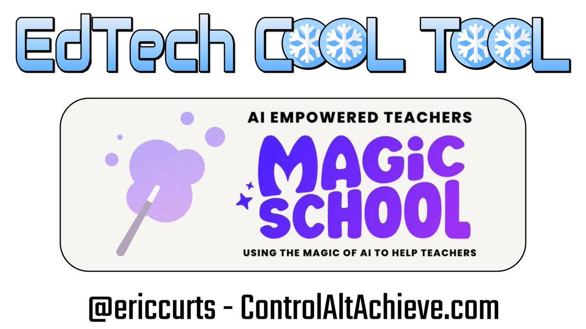 🔮 MagicSchool AI - controlaltachieve.com/2023/12/edtech…

🤖 Over 50 AI tools for teaching & learning

💬 Have you used this tool? Share your thoughts!

#AI
#controlaltachieve
