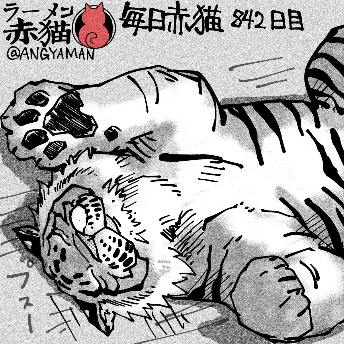 屋根の上の眠り虎
#ラーメン赤猫　#ジャンププラス 
100話　shonenjumpplus.com/app/viewer/ec1…