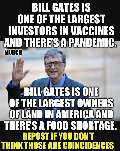 Bill Gates says he is surprised by the “conspiracy theories” surrounding him. Gates is on record in support of slowing down the growth of the world’s population. Who thinks that these aren’t coincidences or “conspiracy theories”? 🙋‍♂️