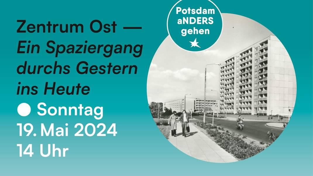 Herzliche Einladung Zentrum Ost: Ein Stadtteilspaziergang durchs Gestern ins Heute Pfingssonntag 19.05.24 | 14 Uhr Treffpunkt: Humboldtring/Lotte-Pulewka Straße Wenn Sie sich unter kontakt@die-andere.org ankündigen, können wir Sie im Falle kurzfristiger Änderungen informieren