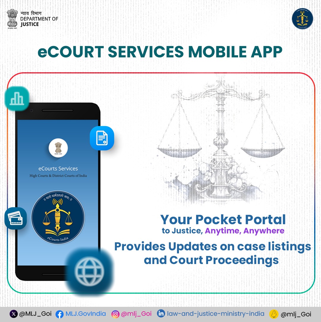 Access justice on the go with the #eCourtServices Mobile App. Get real-time updates on case listings and court proceedings wherever you are—your essential tool for staying connected to the legal system.