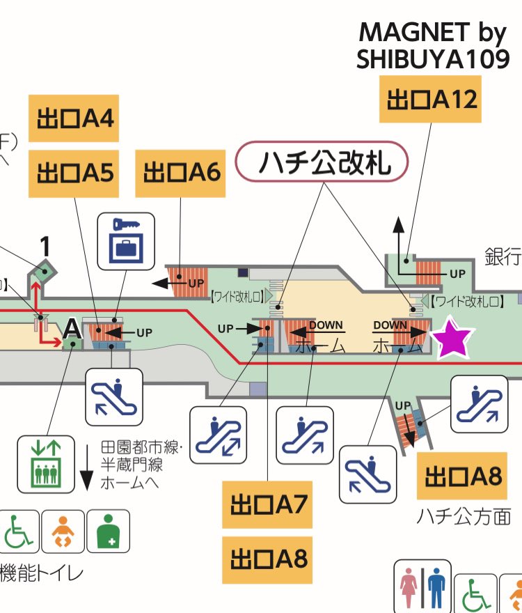 潤くん　渋谷駅　正三角関係ポスター

嵐ファンじゃないのに家族が撮ってきてくれました笑
A8出口に近い半蔵門線改札出てすぐ右側にあるそうです。
地図で星印をつけた辺りです☺️