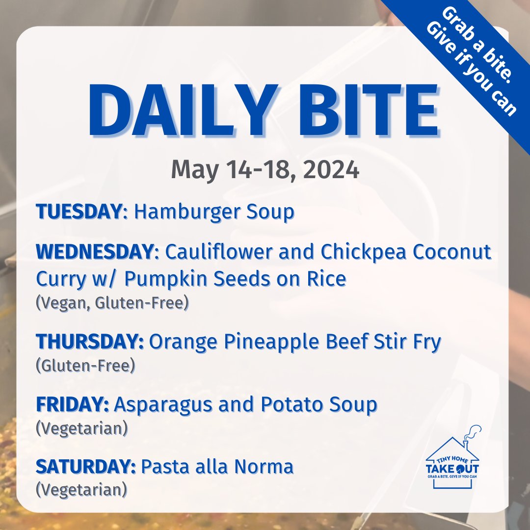 Introducing this week's lineup of delicious Daily Bites! From the savory warmth of Hamburger Soup to the zesty kick of Orange Pineapple Beef Stir Fry, and the comforting embrace of Pasta alla Norma, we've got your taste buds covered. #GrabABite #GiveIfYouCan