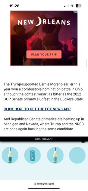Wow. Total dishonesty by @FoxNews yesterday. 

They published this article in which they said RINO Nevada Senate candidate Scam Brown @CaptainSamBrown “has the backing of Trump and the @NRSC”.

Donald Trump has not endorsed in the Nevada GOP Senate Race. 

They should correct the…