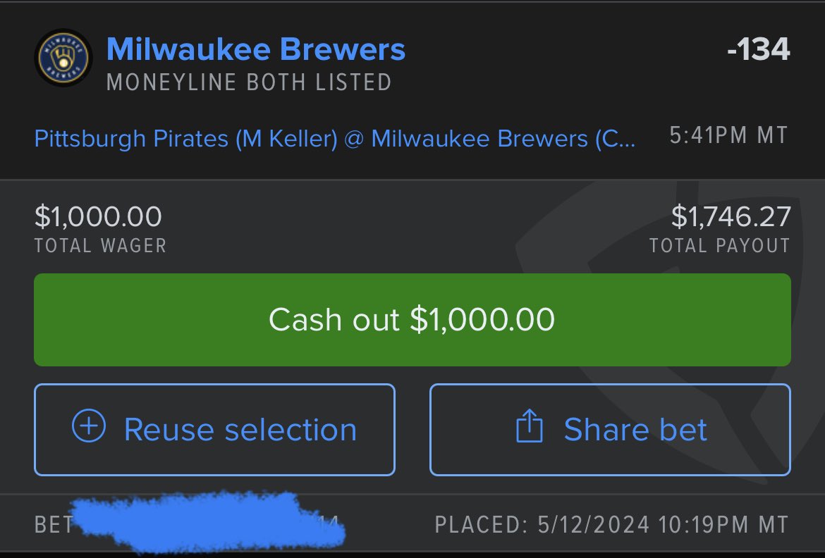 MJNun92's tweet photo. Todays play of the day #GamblingX #GamblingCommunity #GamblingsTwitter #Brewers #MLB https://t.co/oItQFI6gZw