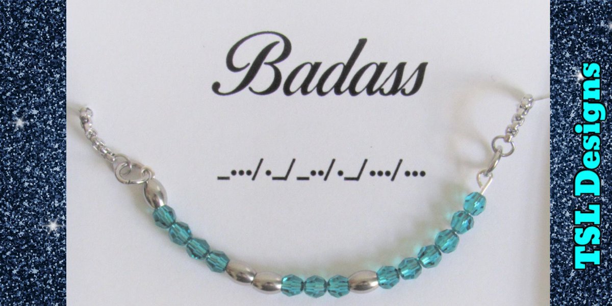 Badass Bracelet Morse Code Stainless Steel and Crystal Birthstone Bracelet⠀⠀ buff.ly/3k6d9I3⠀⠀ #bracelet #bolobracelet #morsecode #morsecodejewelry #morsecodebracelet #handmade #jewelry #handcrafted #shopsmall #etsy #etsyhandmade #etsyjewelry #badass