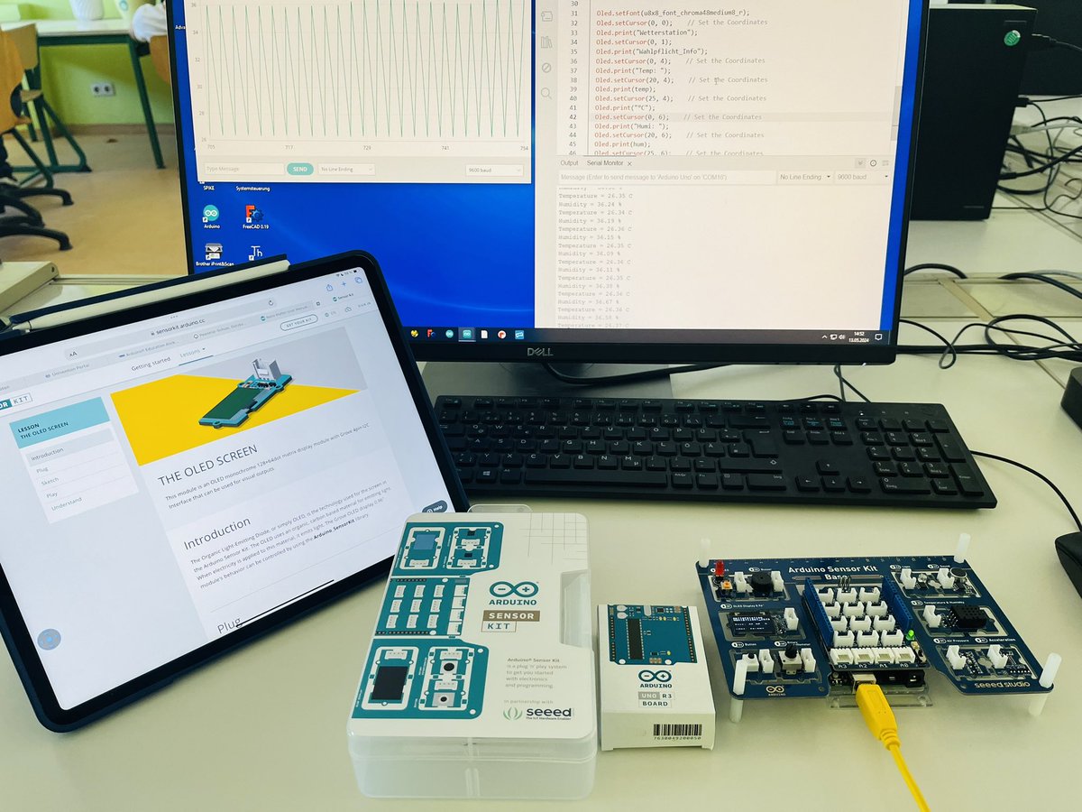 r_schulz_maker's tweet image. Wahlpflichtfach textbasierte #Programmierung 9. Klasse. Heute mal ohne @CalliopeMini sondern mit @arduino UNO R3 und @seeedstudio #SensorKit. Lessons „ The Oled Screen“ und „The Temperature Sensor“. #MVedu #Informatikunterrricht #maker
sensorkit.arduino.cc