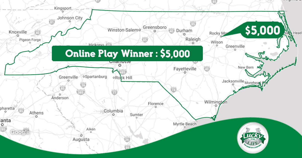 nclottery's tweet image. Congratulations to the 2️⃣ lucky #NCLottery players who won $5,000 playing #LuckyforLife last night. One winning ticket was purchased through Online Play, and the other was purchased from Refuel on NC US Hwy 220 in #Rockingham.