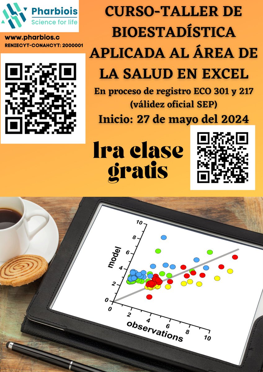 pharbiois's tweet image. Aprende a manejar datos de manera eficiente y a obtener insights valiosos utilizando Excel. Desde análisis de pacientes hasta evaluación de tratamientos. ¡No te lo pierdas! #EstadísticaEnExcel #Salud #AprendizajeContinuo 📊👩‍⚕️👨‍⚕️

Registro: bit.ly/3vWGtti