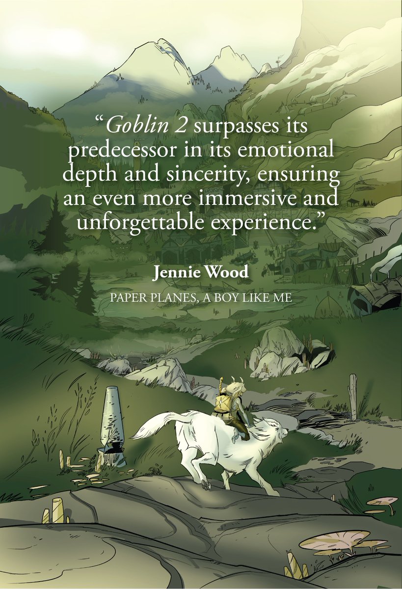 GOBLIN: THE WOLF AND THE WELL from @WillPerkinsArt, @DarkHorseComics, and myself arrives 07/16! “In this beautifully imagined universe, their journey continues, capturing your heart and imagination on an even deeper level than the first” @JennieWoodNDid RealmOfGoblin.com
