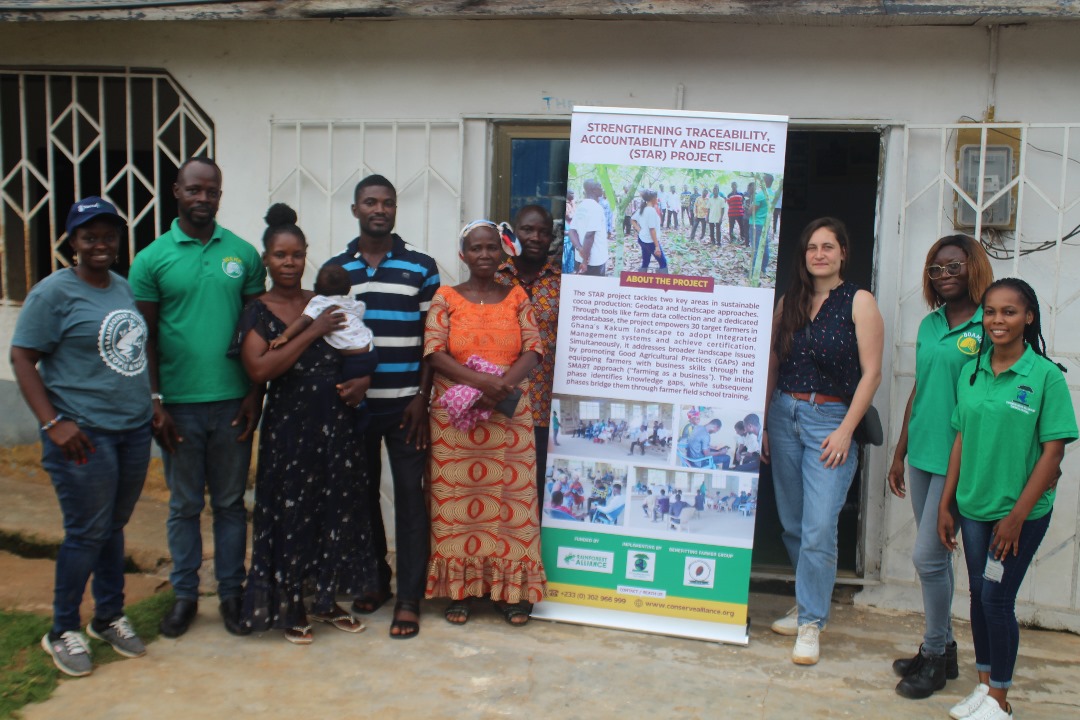 conserveallianc's tweet photo. Field visit from Rainforest Alliance and Risome team to assess the African Cocoa fund of which the Strengthening STAR project is a beneficiary.  The project will enhance the ecological health and productivity of cocoa farms.  Tags Sheldon Yvonne WhatsApp Golden Stool https://t.co/XzjQNcAXQb