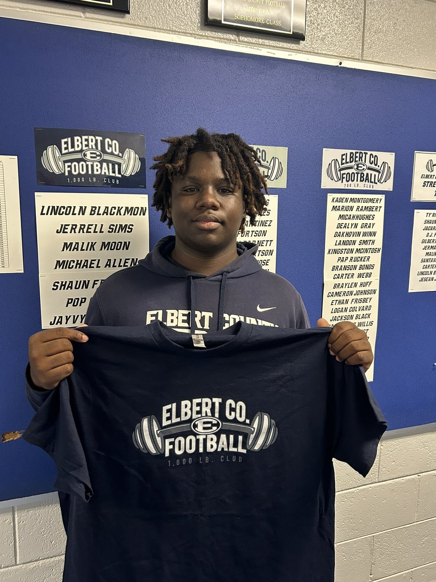 🚨🚨NEW 1000 lb CLUB MEMBER 🚨🚨
2025 OL/DL ETHAN HULING enters the club this morning!! 🏋🏾🦾. <a href="/ElbertFootball/">Elbert Football</a> <a href="/ECCHSAthletics/">ECCHSAthletics</a> <a href="/CountyTrue/">Elbert County True Blue</a>