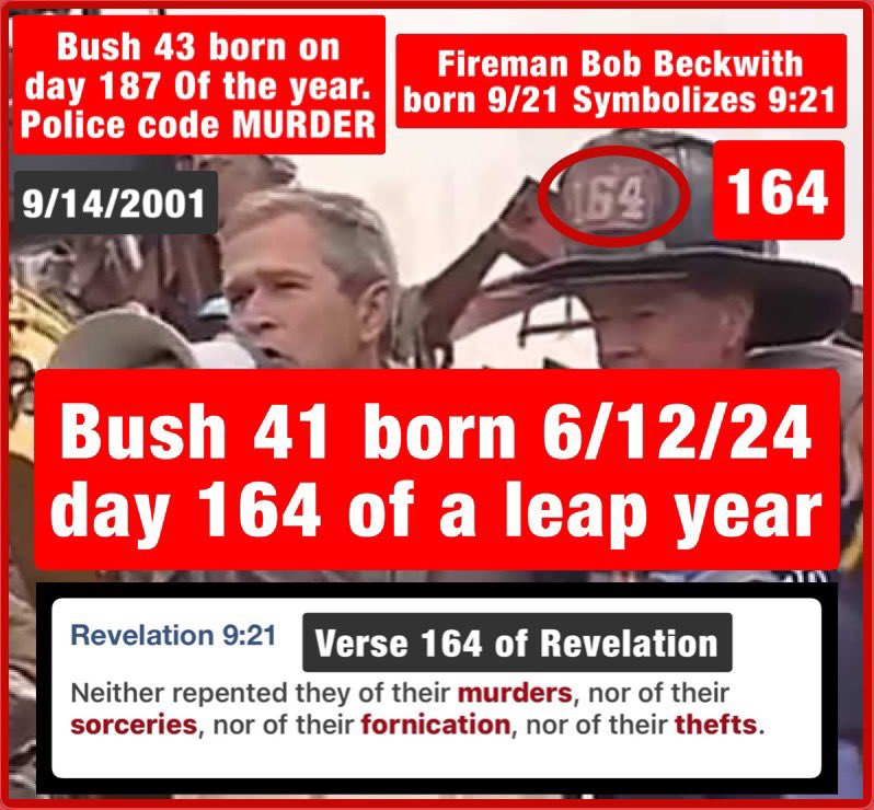 561 = 56 ft 1 inch = 673

Born month 632 to 673 = 41 months = Bush 41

Confirm

561 = 9:21

Bush 41 month 282 + Wiles month 632 = 914

1440 minutes in a day - 914 = 526 = 8:46 = 9/11

We found another imposter creating nonexistent antisemitism
@SpaceForceDoD @SecretService
🧵2