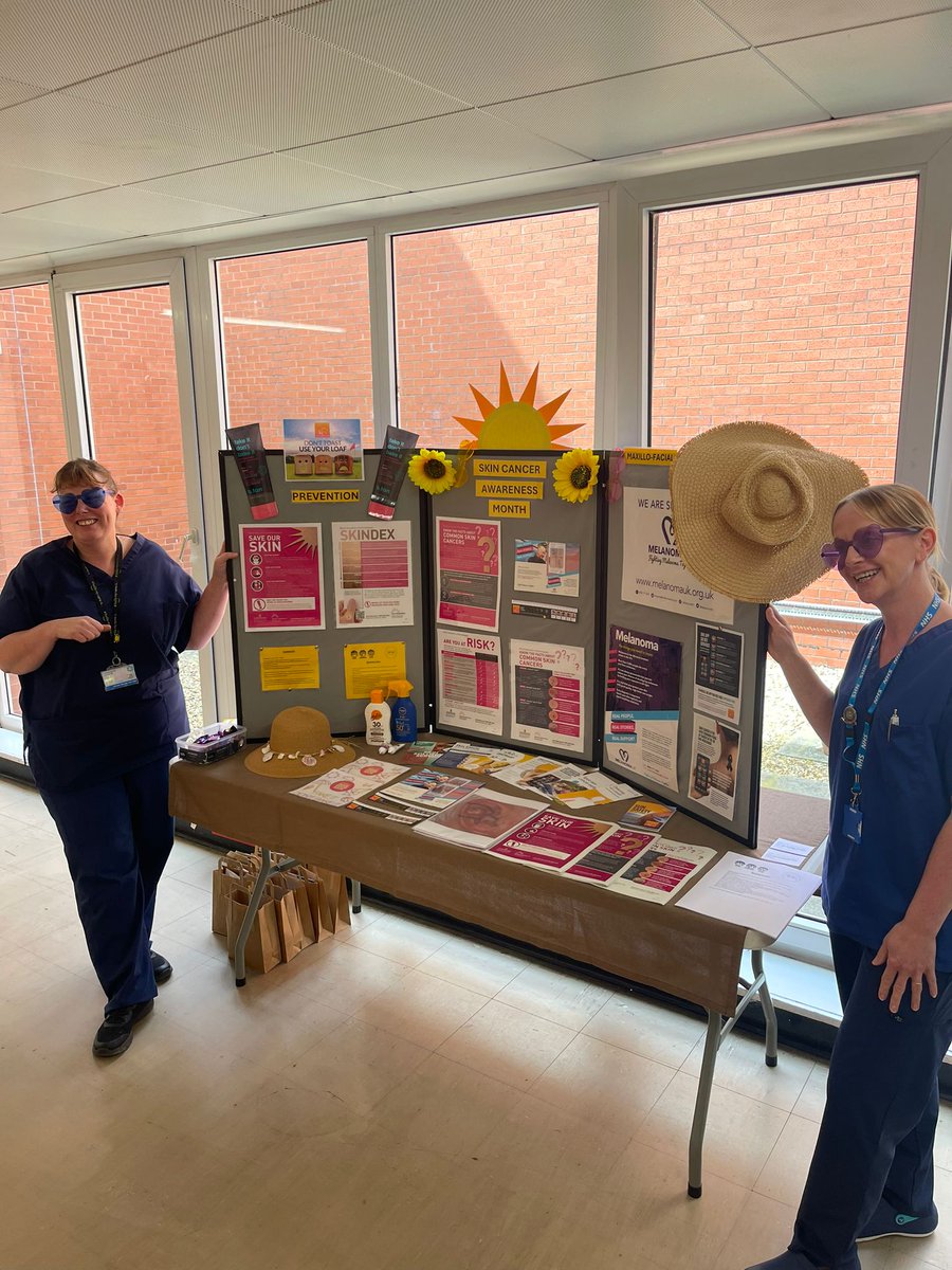 Skin Cancer Awareness Month at FGH ☀️🌞☀️@UHMBT @aaroncumminsNHS @sallyyounguhmb @swallowsgroup @emmafitton74 @2soprano @NaomiFi63976067 @UHMB_LOD @SkinCancerOrg @BootsUK @suncream @BJOMS_official @UhmbtEdCentre