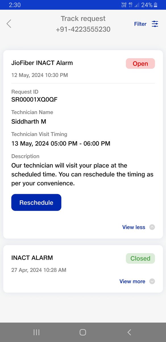 rahulsiddhan's tweet photo. @reliancejio @JioCare such a pathetic customer care experience they keep on changing the service appointment without any prior notice mit has been more than 5days i didn't get the Internet 😡😡😡😡😡 https://t.co/DwDRpNa00U
