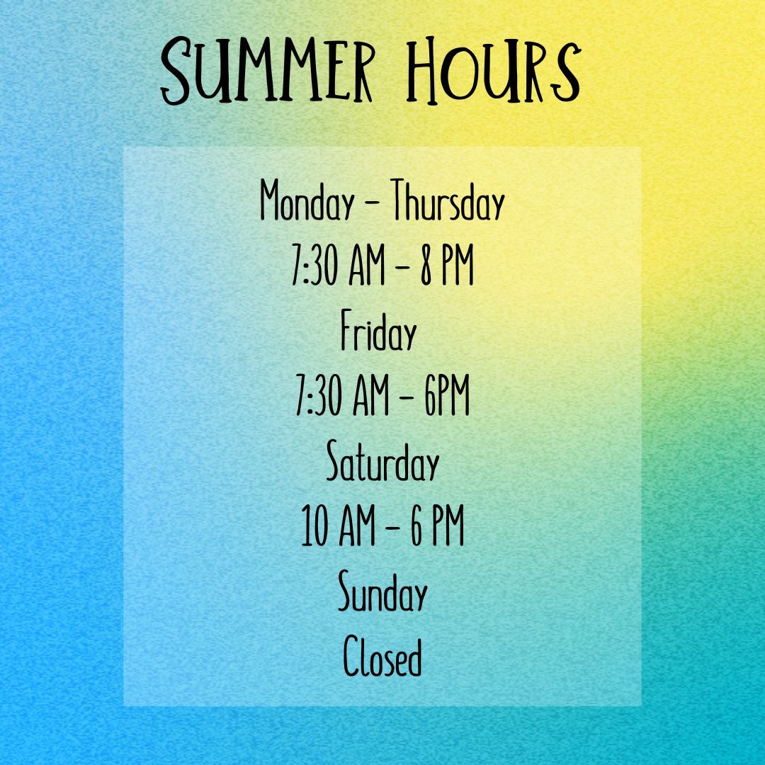 SawLib's tweet image. Summer is here!  The library’s hours are as follows: