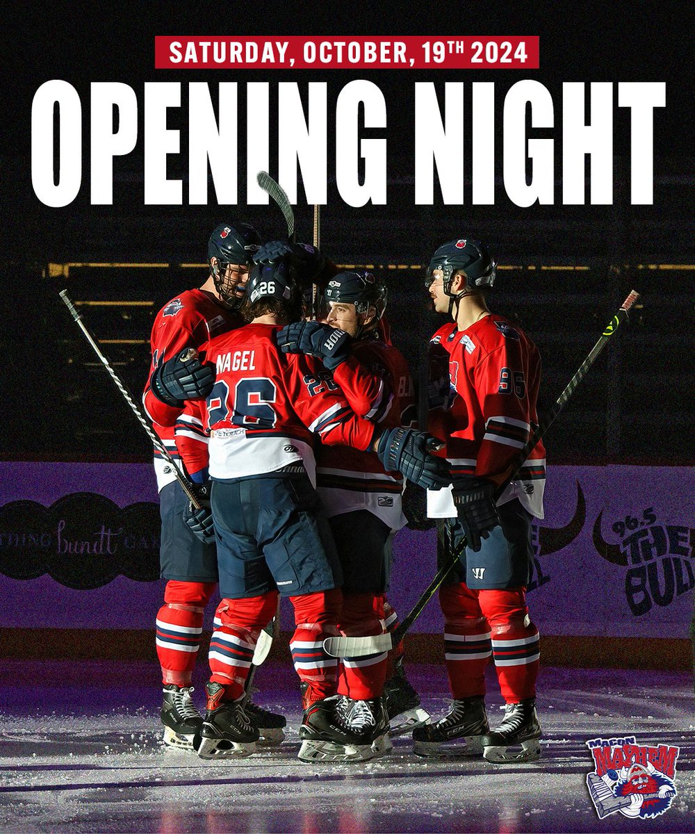 MaconMayhem's tweet photo. 🗓️ MARK YOUR CALENDARS - The Mayhem return to the Macon Coliseum Saturday, October 19th!
Don't miss a moment of your hometown hockey: https://t.co/TrlYJa8svO
#BattleEveryShift https://t.co/QkWcrAG3YU