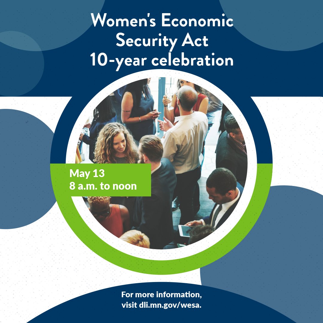 mndli's tweet photo. The Women's Economic Security Act (WESA) 10-year celebration starts at 8:20 a.m.! Watch the event live at https://t.co/yNPH8KK6DL. #WESA10Years https://t.co/rZ6mkjbOle