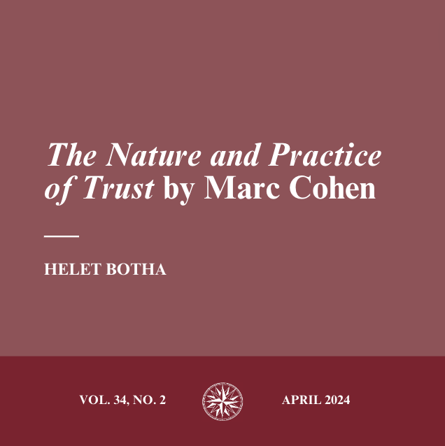 In this book review, the author evaluates the definition of trust used by recent empirical research in regard to management and applied psychology against the nature of building trust as written by Marc Cohen. 
#businessethics cambridge.org/core/journals/…