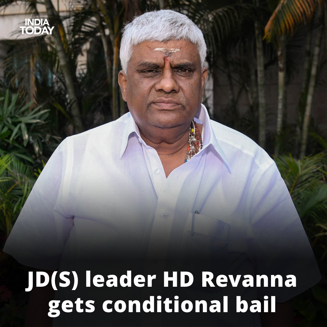 #BreakingNews: JD(S) leader HD Revanna gets conditional bail in connection with kidnapping case

Read: intdy.in/k535a8

#HDRevanna #ITCard