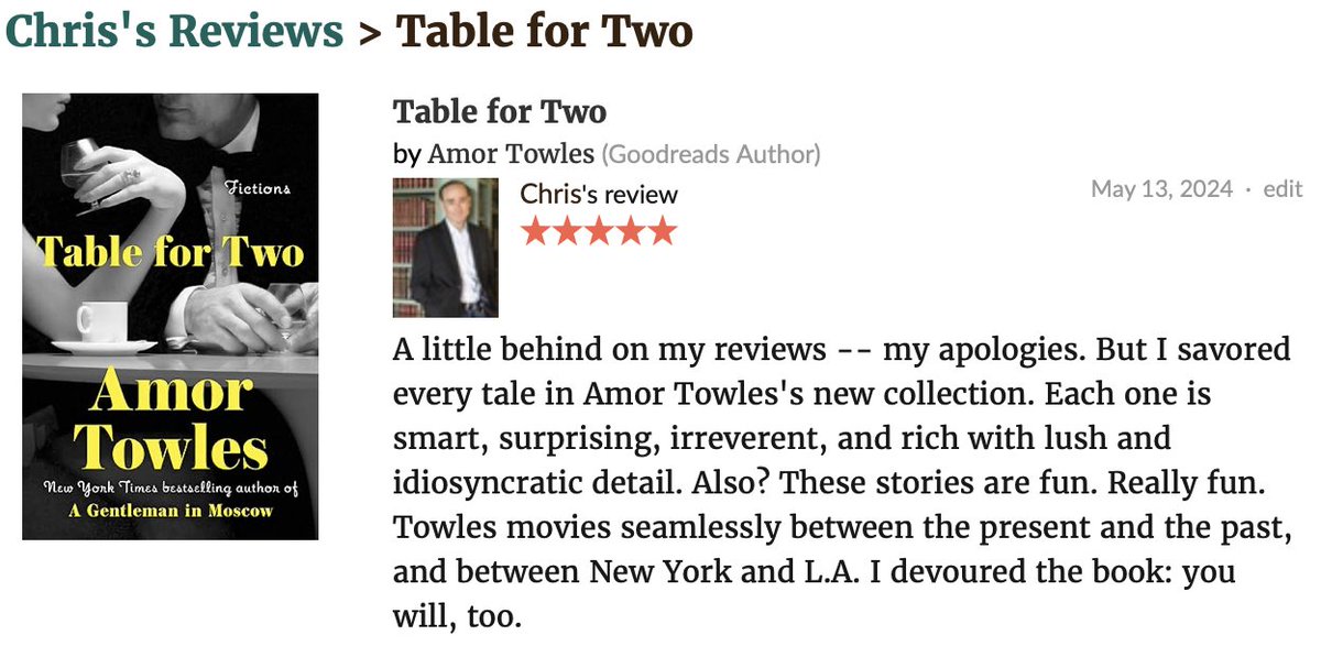 Yes, I loved @amortowles's new book. You will, too. @VikingBooks @goodreads