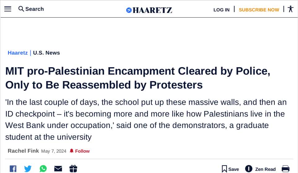 Despite facing suppression from police, students at MIT persist in their pro-Palestine protests
The design of some israeli missiles and drones used in #GazaGenocide is carried out by universities. That is one of the reasons fueling their protests
#BDS
#LETTER4U