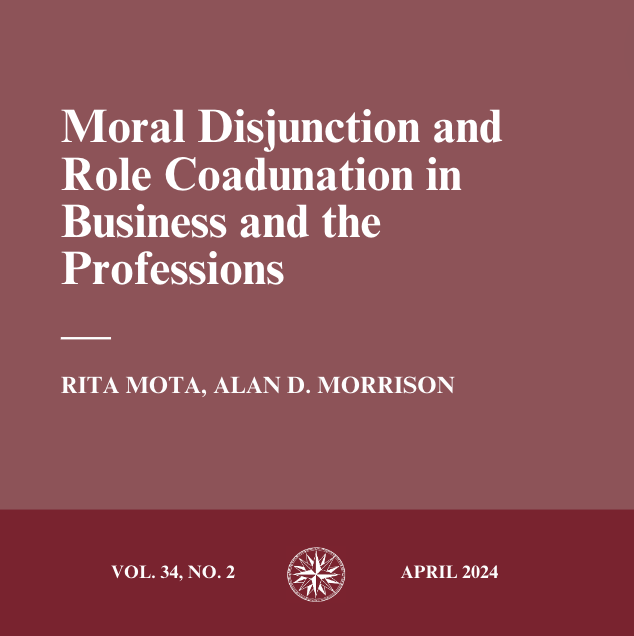 The authors evaluate the problematic nature of #moraldisjunction in professional capacities and the coping mechanisms associated with it, and propose role coadunation as a potential solution to resolving moral disjunction with integrity.
#businessethics
cambridge.org/core/journals/…