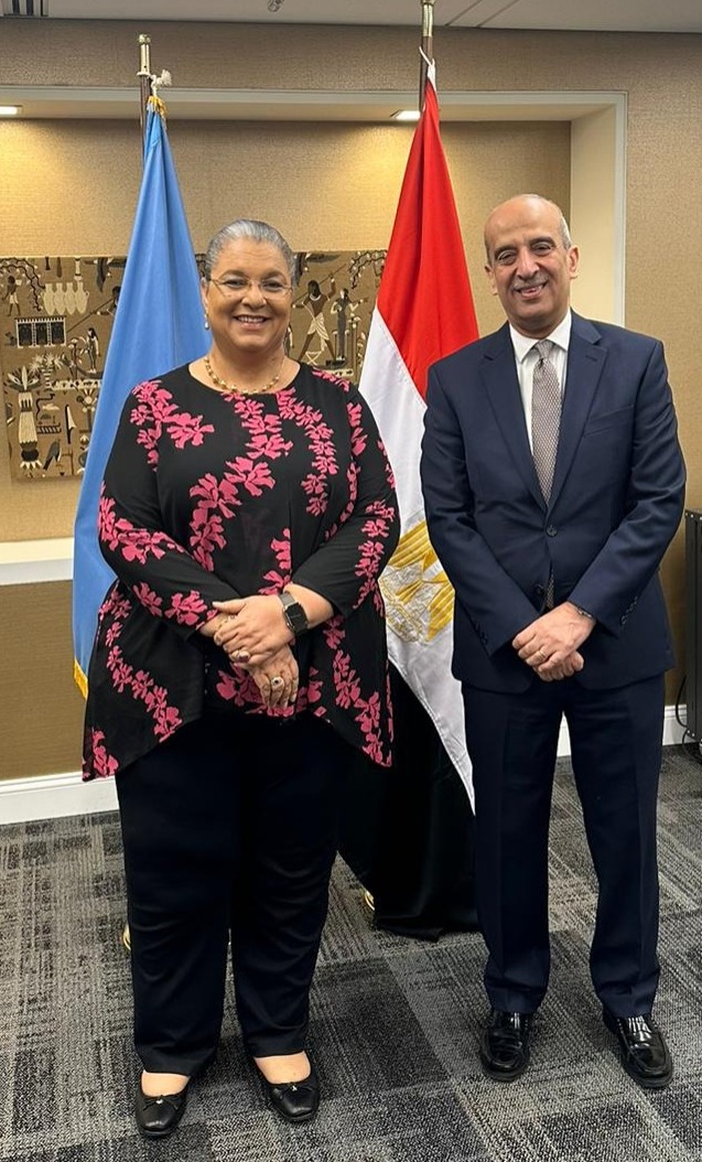 In a meeting with the #UN SESG to the Horn of #Africa USG @HannaTetteh, I emphasized #Egypt's commitment to peacefully ending the conflict in Sudan, and preserving the country's unity and state institutions, while warning against the negative implications of continued foreign