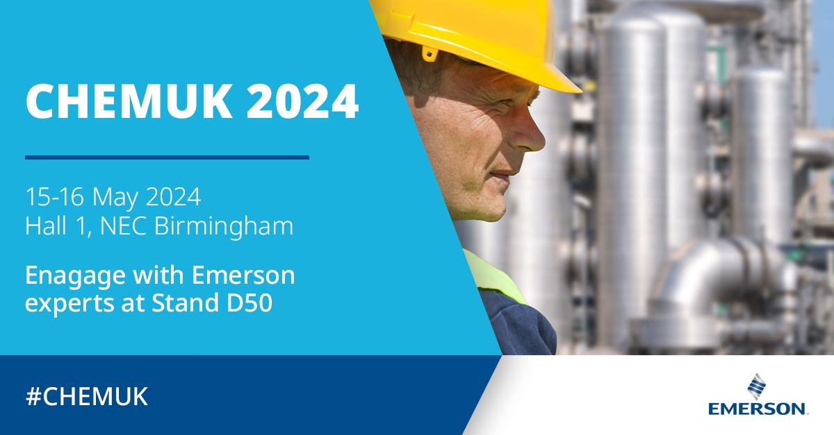 Visit Emerson on stand D50 at ChemUK 2024 to meet our Product experts and discuss how Emerson’s latest innovations can support your chemical process needs. ow.ly/MGz230sCm4k
#chemicalindustry #chemuk #rosemount #instrumentation
