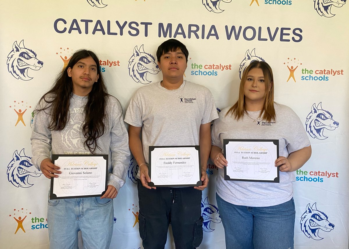 Giovanni Solano, Freddy Fernandez, and Ruth Moreno from Catalyst Maria recently received our Project Intersect Full Tuition Scholarships! 'I intend to fully commit myself to achieving my dream of becoming an engineer & I believe that Adrian will be able to provide me with the