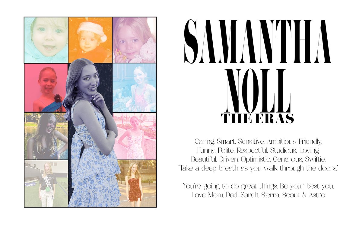 SNLoopz's tweet image. Sunday is graduation! This is Samantha's top-secret senior ad (out today, but as a Yearbook staffer, she saw it when books arrived Friday). Big thanks to Ms. Morgan for helping turn our idea into reality and keeping it under wraps😉Now we hope for scholarship help! @taylorswift13