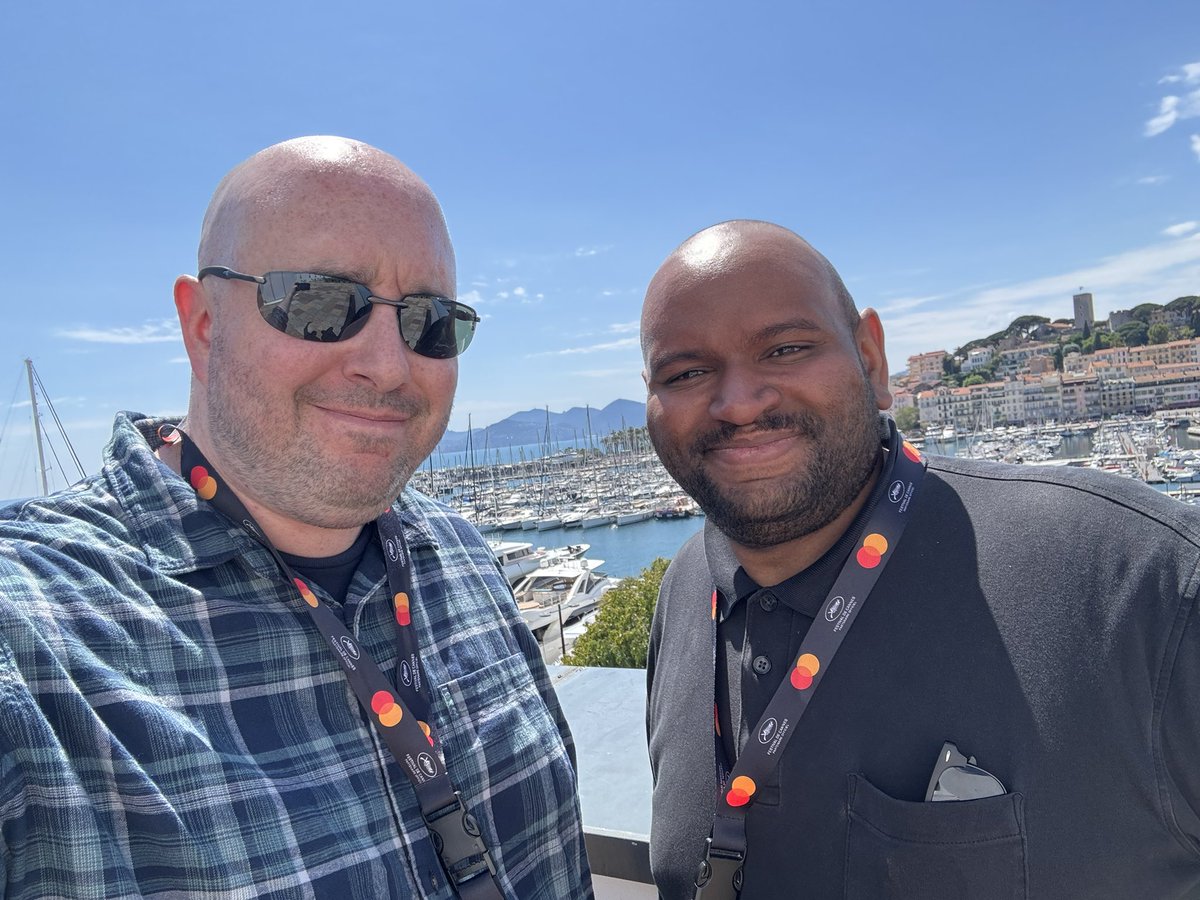 Seven years. Countless podcasts and reviews. It finally happened. Happy beyond belief to have finally met @JRParham in person at #Cannes2024 #CannesFilmFestival #FilmTwitter