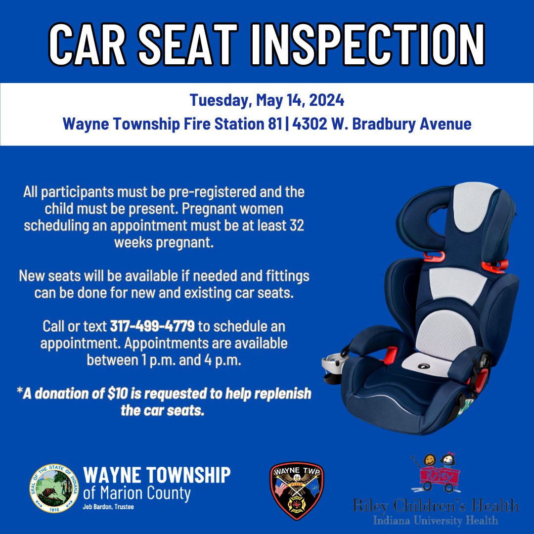 One day left to sign up our car seat inspection! Don’t miss out…